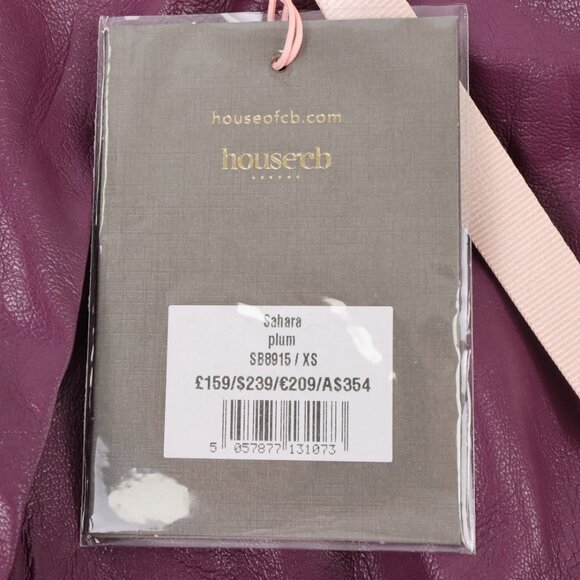 NWT House of CB Sahara Vegan Leather Maxi Dress in Plum Size XS - Picture 4 of 7